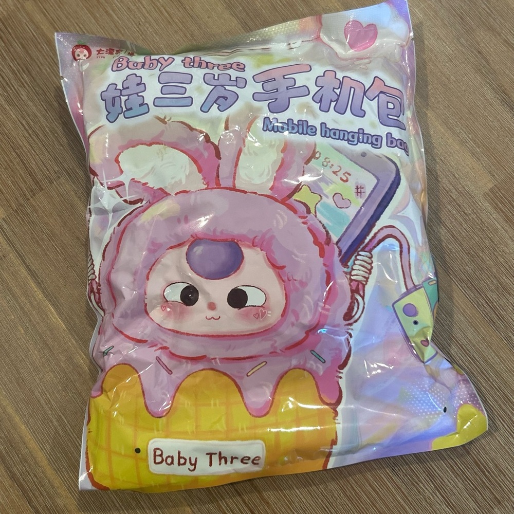Baby Three Plush Mobile Hanging Bag - Cute Bunny Design